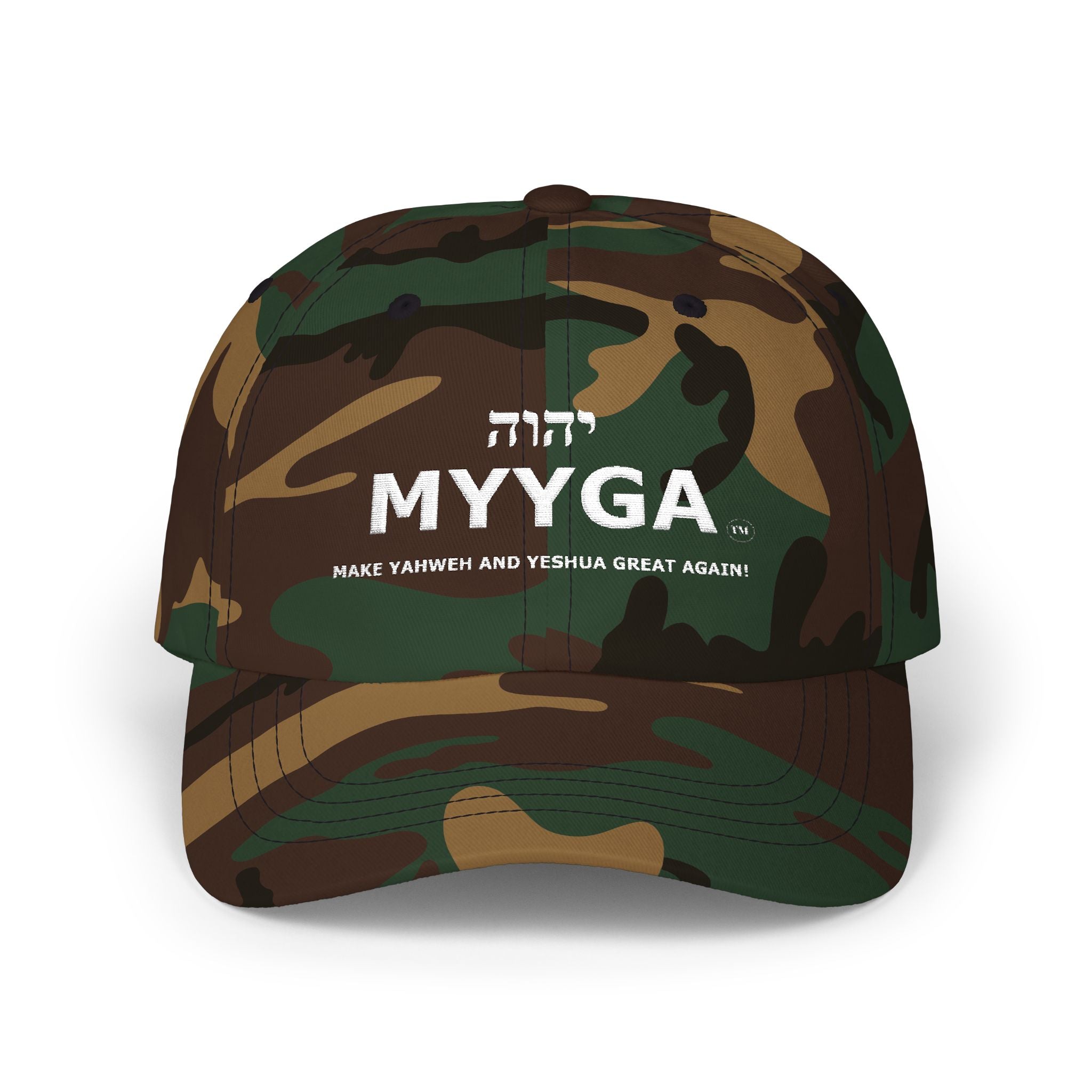MYYGA - Make Yahweh And Yeshua Great Again - distressed logo Classic Dad Cap | vintage embroidered baseball hat