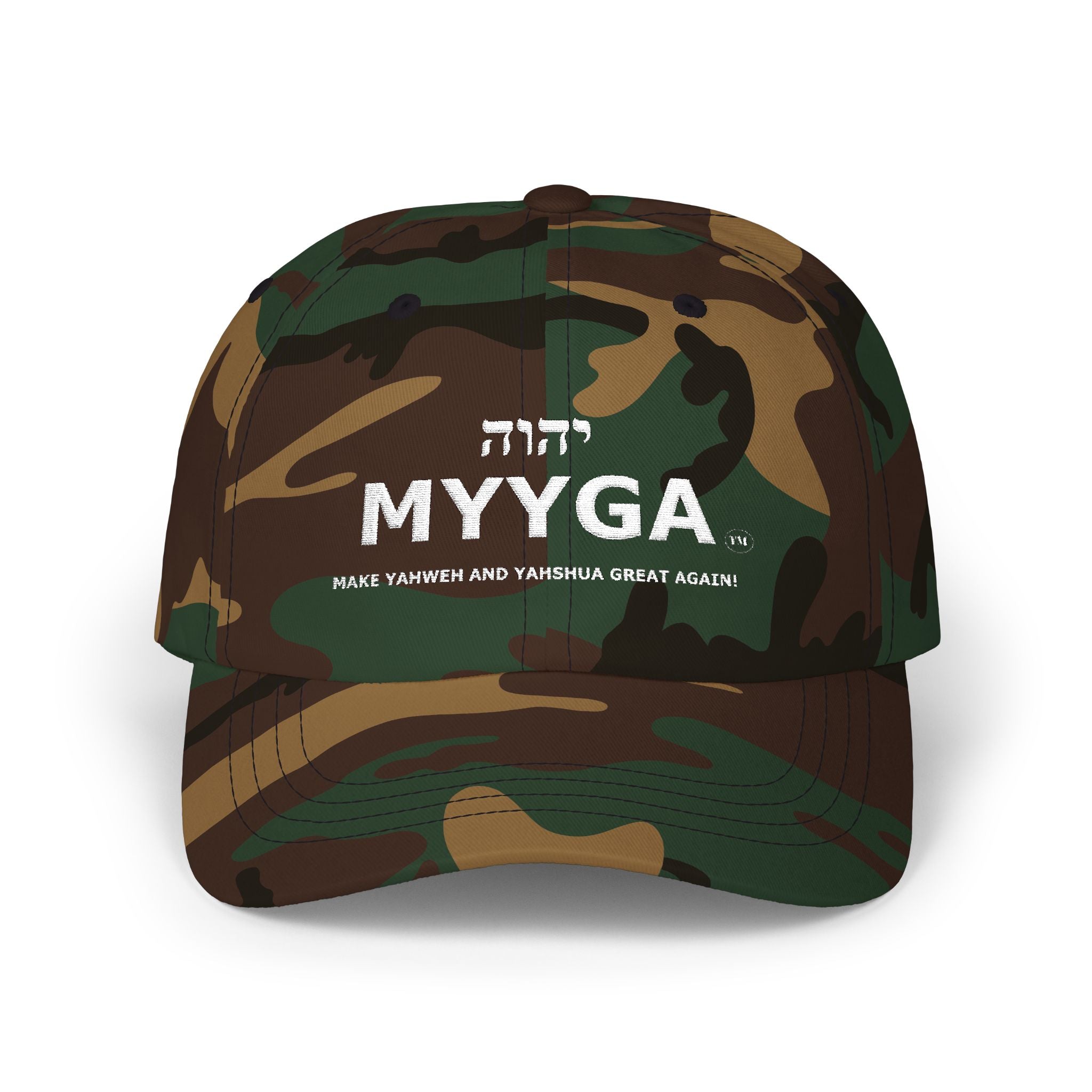 MYYGA - Make Yahweh And Yahshua Great Again - distressed logo Classic Dad Cap | vintage embroidered baseball hat