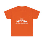 MYYGA - Make Yah And Yahshua Great Again - logo tee | Hebrew lettering graphic shirt