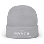 MYYGA - Make Yehovah And Yeshua Great Again - Embroidered Knit Beanie | Distressed Hebrew Accent