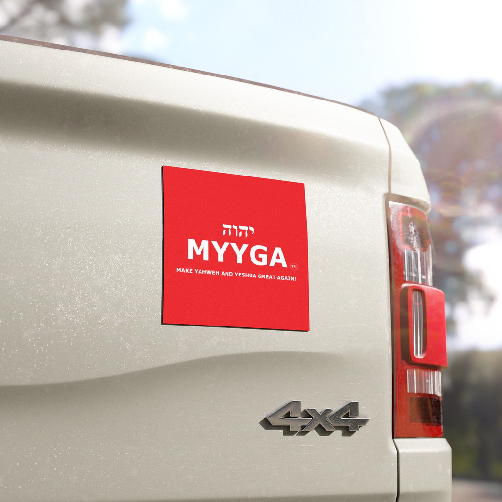 MYYGA - Make Yahweh And Yeshua Great Again - Hebrew Logo Car Magnet |