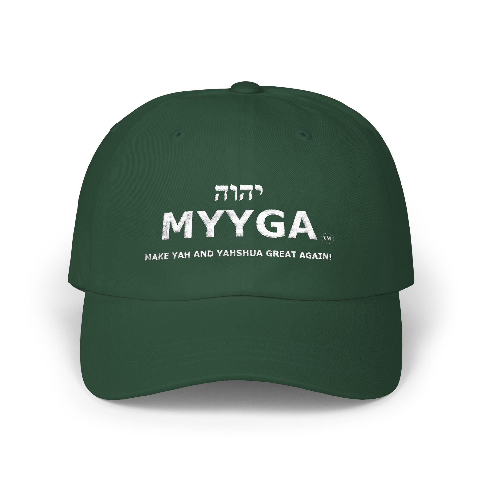 MYYGA - Make Yah And Yeshua Great Again - distressed logo Classic Dad Cap | vintage embroidered baseball hat