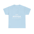 MYYGA - Make Yah And Yahshua Great Again - logo tee | Hebrew lettering graphic shirt