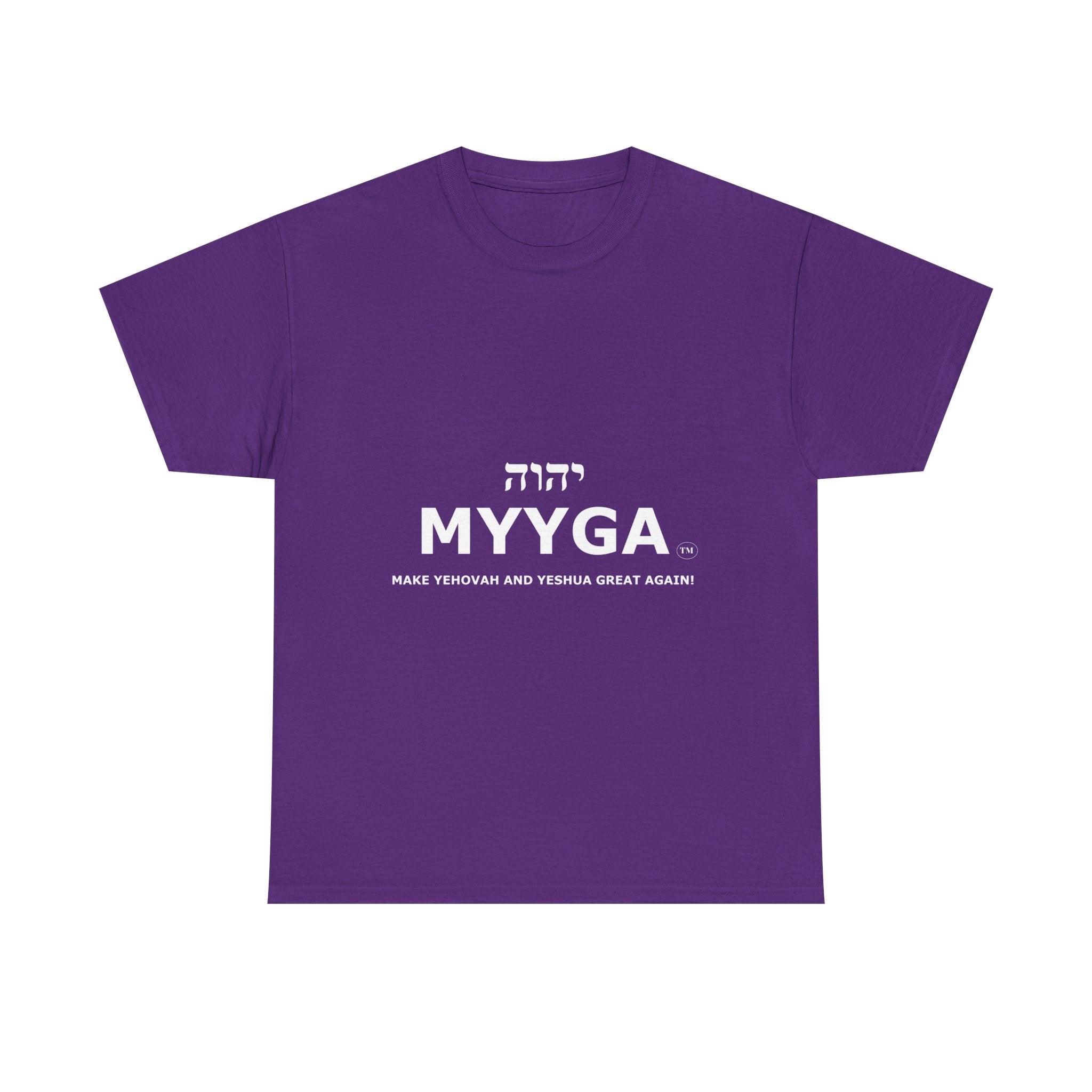 MYYGA - Make Yehovah And Yeshua Great Again - logo tee | Hebrew lettering graphic shirt