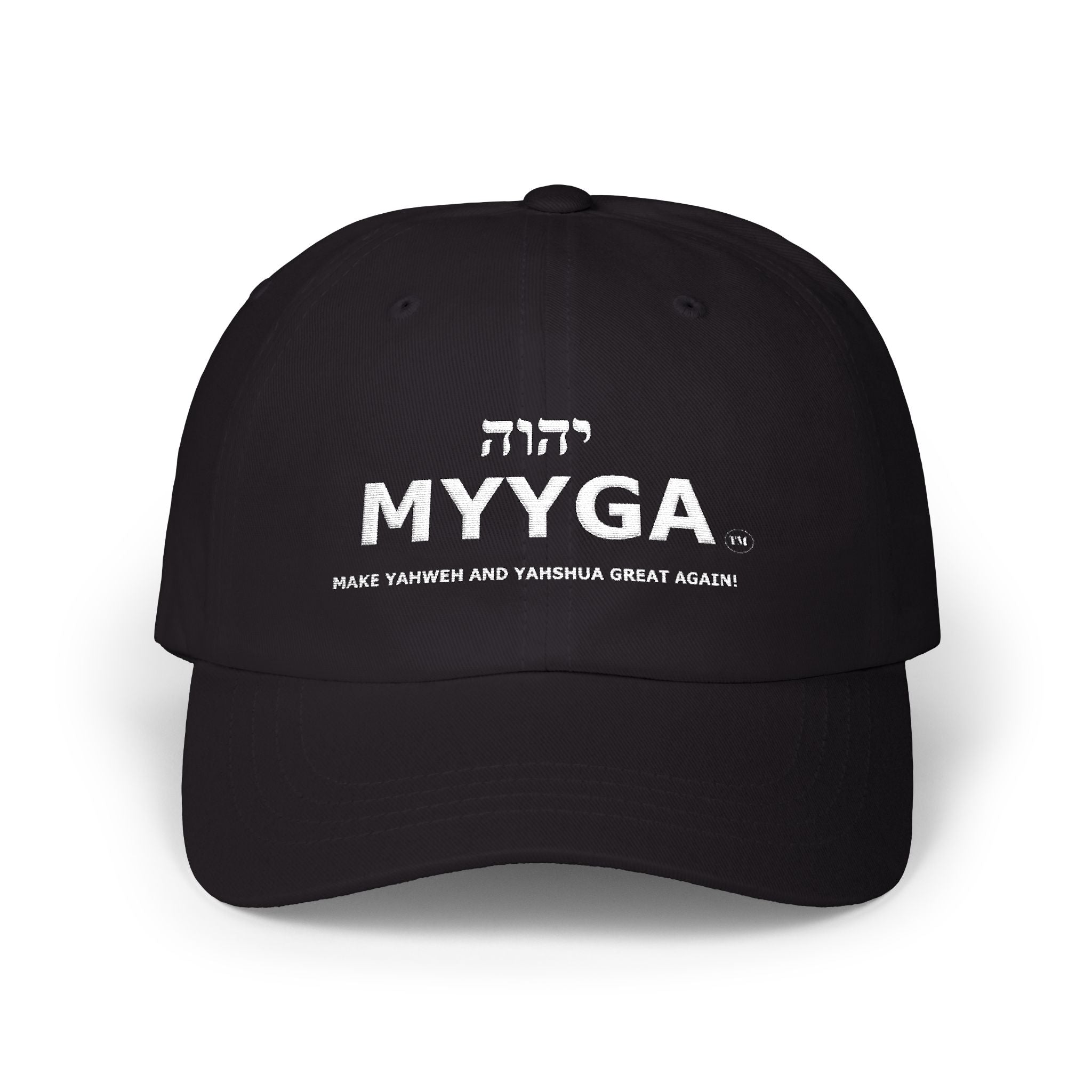 MYYGA - Make Yahweh And Yahshua Great Again - distressed logo Classic Dad Cap | vintage embroidered baseball hat