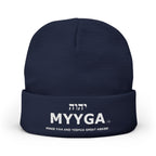MYYGA - Make Yah And Yahshua Great Again - Embroidered Knit Beanie | Distressed Hebrew Accent