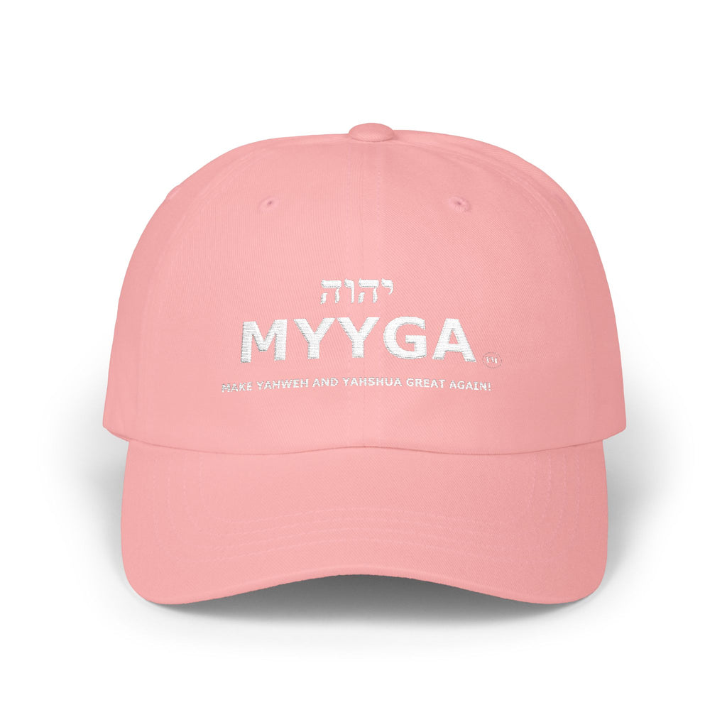 MYYGA - Make Yahweh And Yahshua Great Again - distressed logo Classic Dad Cap | vintage embroidered baseball hat