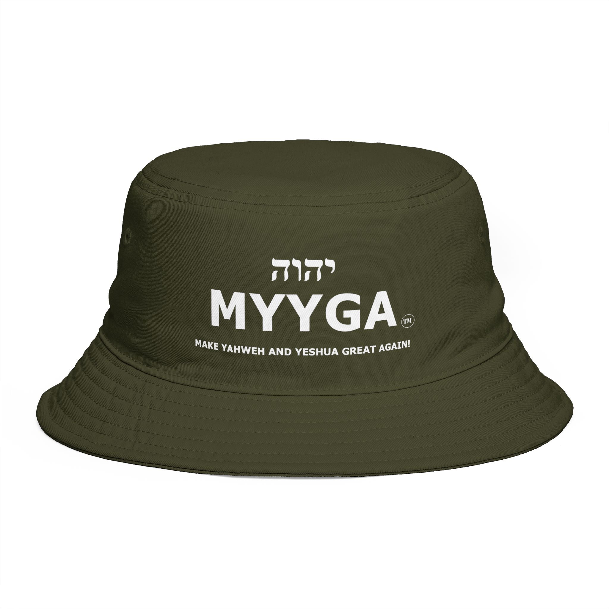 MYYGA - Make Yahweh And Yahshua Great Again - Solid Red Bucket Hat | All-Over Print Bucket Hat
