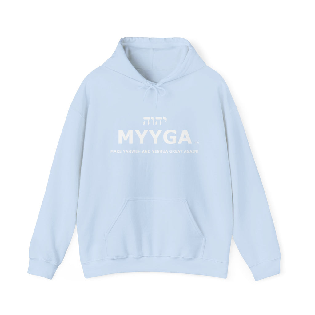 MYYGA - Make Yahweh And Yeshua Great Again - hooded sweatshirt with front design only