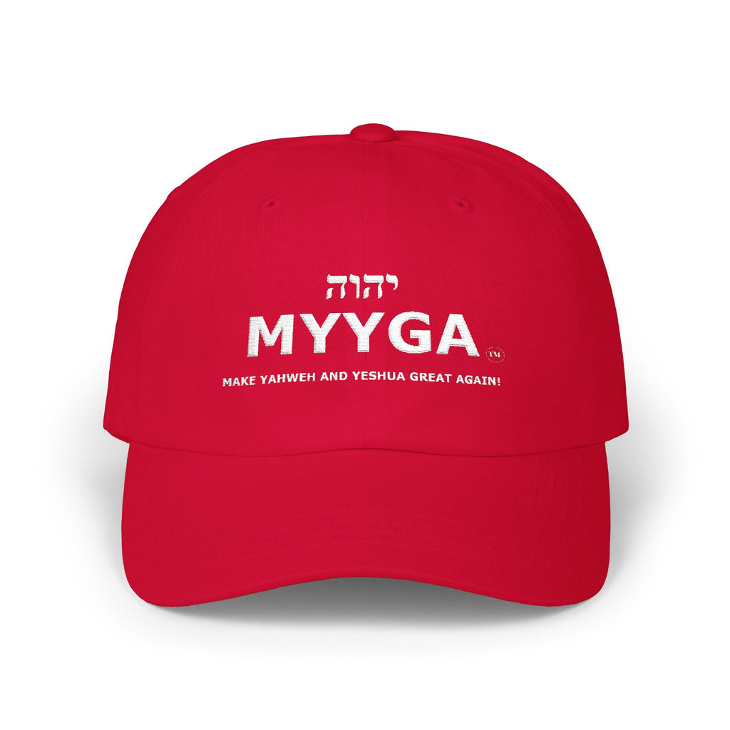 MYYGA - Make Yahweh And Yeshua Great Again - distressed logo Classic Dad Cap | vintage embroidered baseball hat