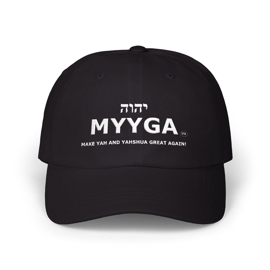 MYYGA - Make Yah And Yeshua Great Again - distressed logo Classic Dad Cap | vintage embroidered baseball hat