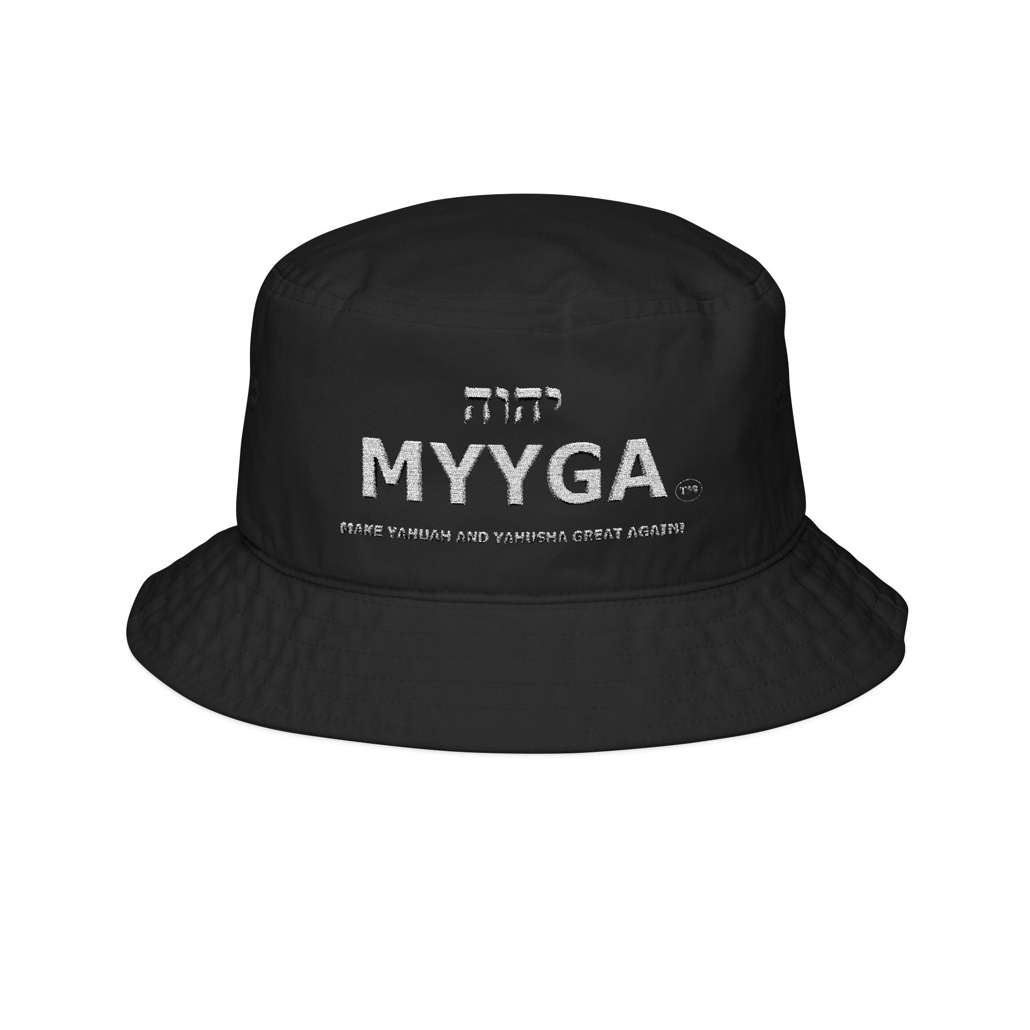 MYYGA - Make Yahuah And Yahusha Great Again - Embroidered Bucket Hat | Distressed Logo, Streetwear