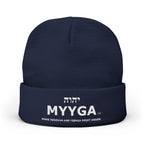 MYYGA - Make Yehovah And Yeshua Great Again - Embroidered Knit Beanie | Distressed Hebrew Accent