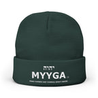 MYYGA - Make Yahweh And Yahshua Great Again - Embroidered Knit Beanie | Distressed Hebrew Accent