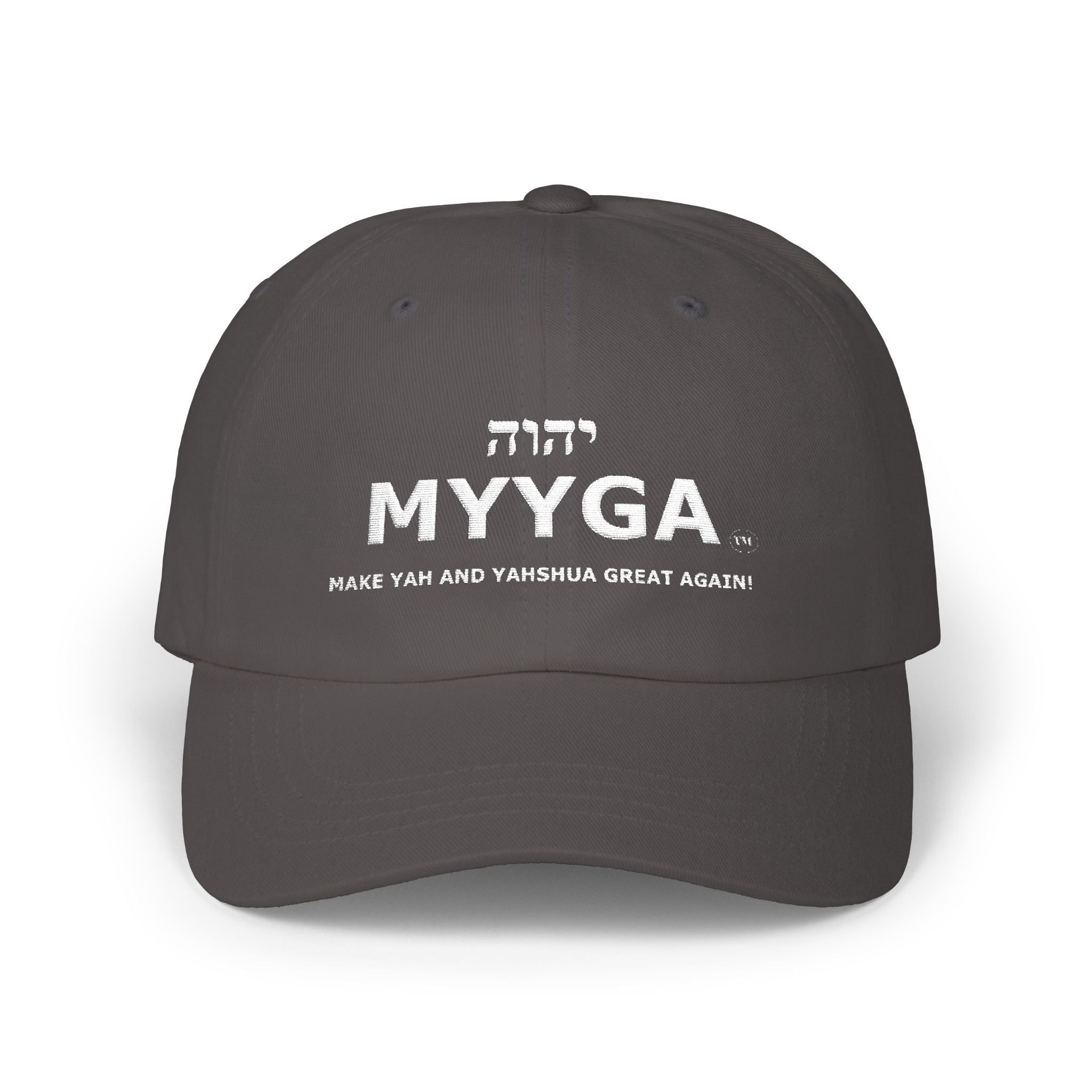 MYYGA - Make Yah And Yeshua Great Again - distressed logo Classic Dad Cap | vintage embroidered baseball hat