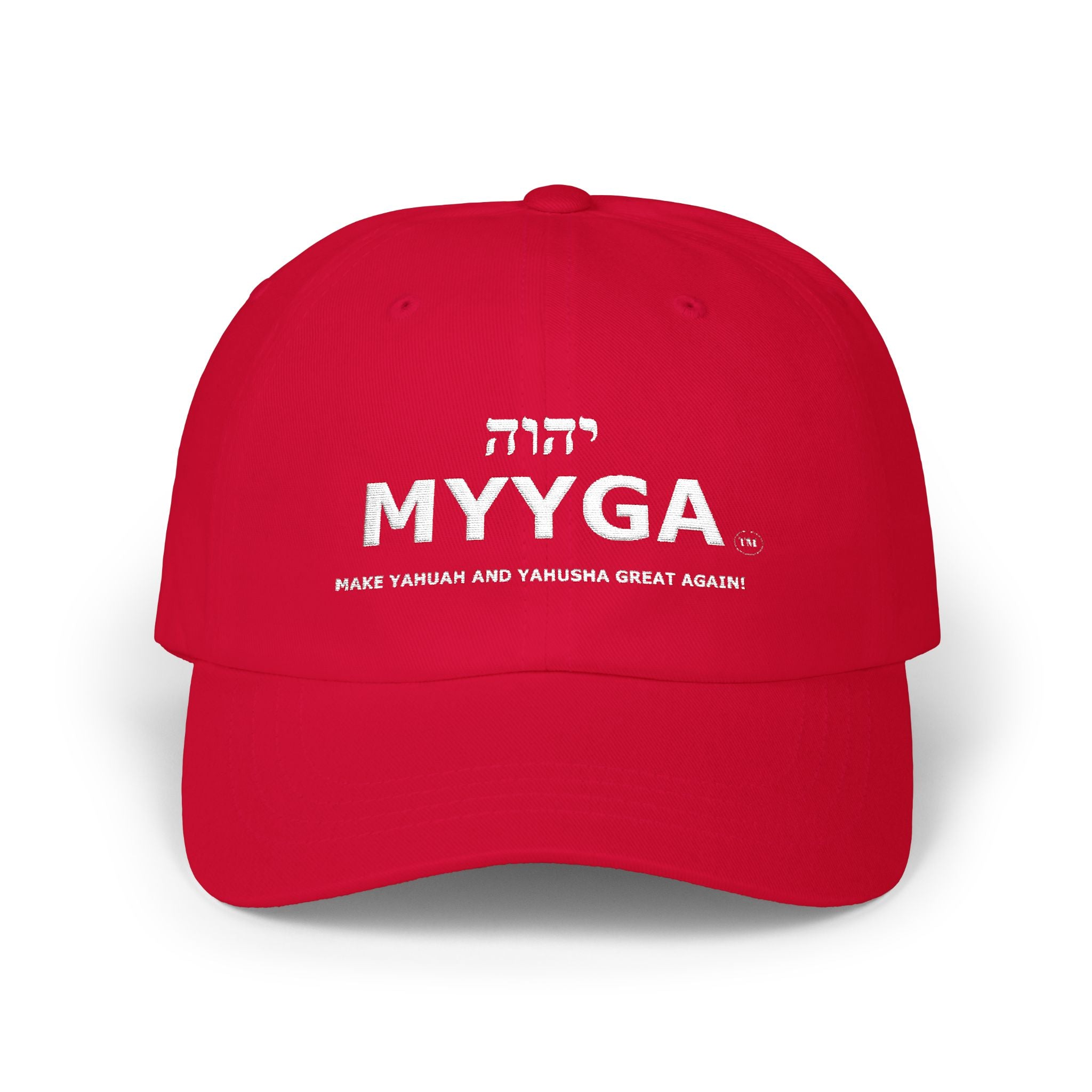 MYYGA - Make Yahuah And Yahusha Great Again - distressed logo Classic Dad Cap | vintage embroidered baseball hat