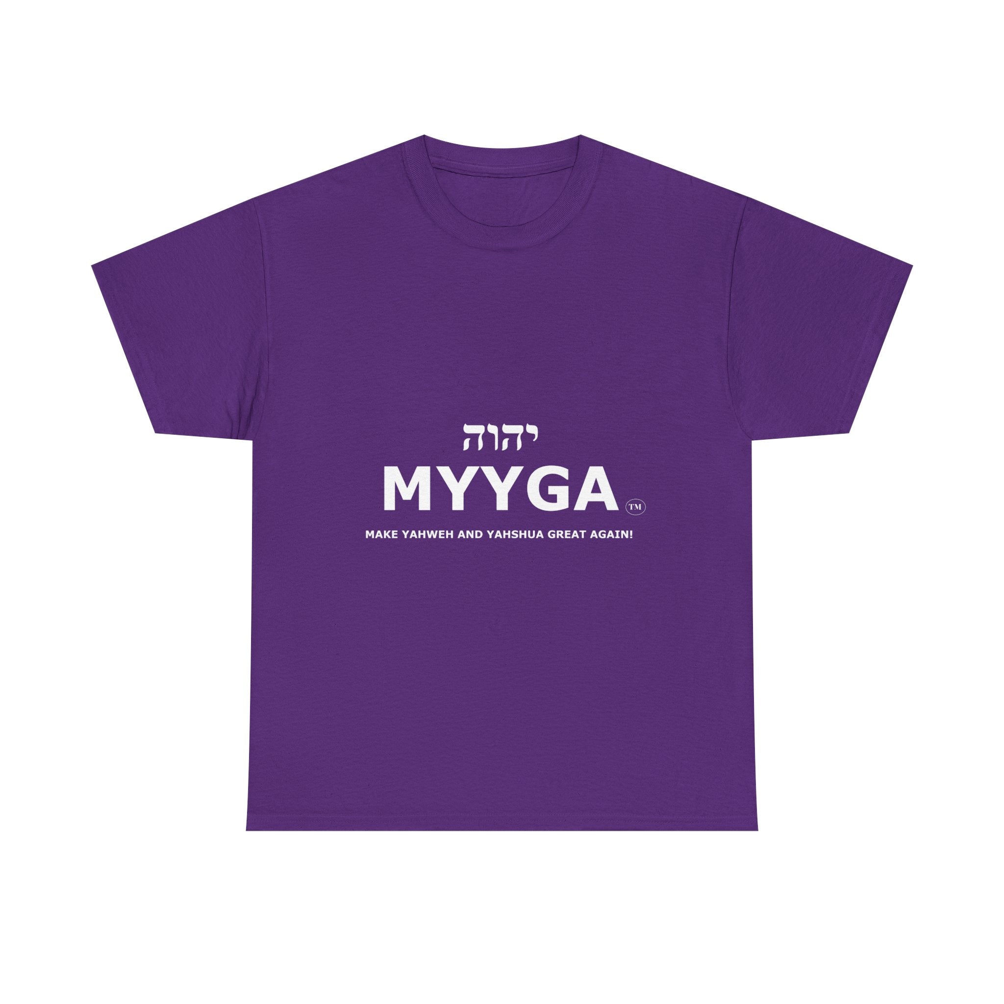 MYYGA - Make Yahweh And Yahshua Great Again - logo tee | Hebrew lettering graphic shirt