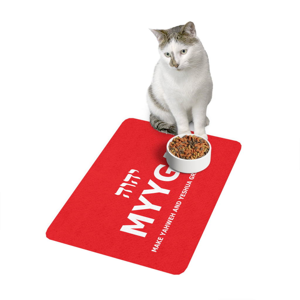 MYYGA - Make Yahweh And Yeshua Great Again - logo pet food mat | placemat