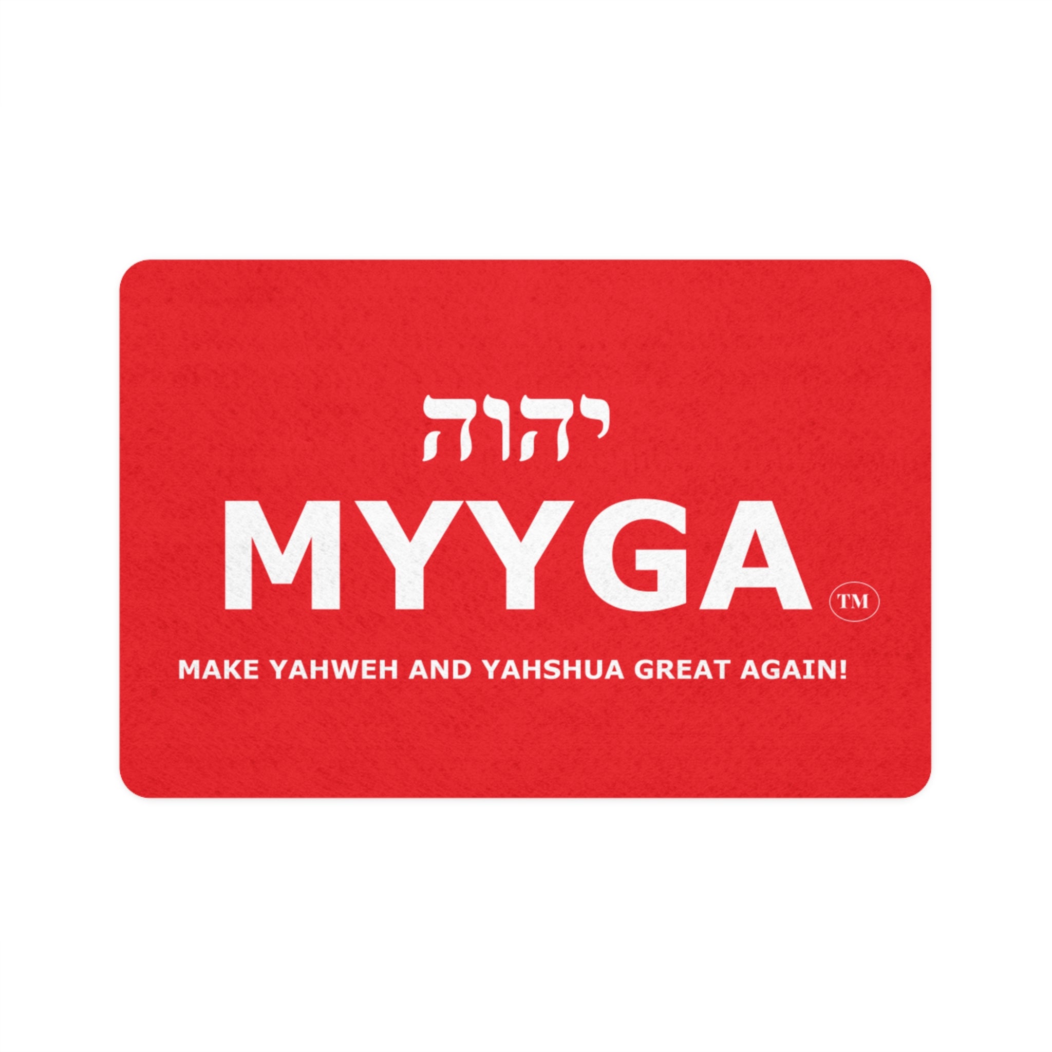 MYYGA - Make Yahweh And Yahshua Great Again - logo pet food mat |placemat
