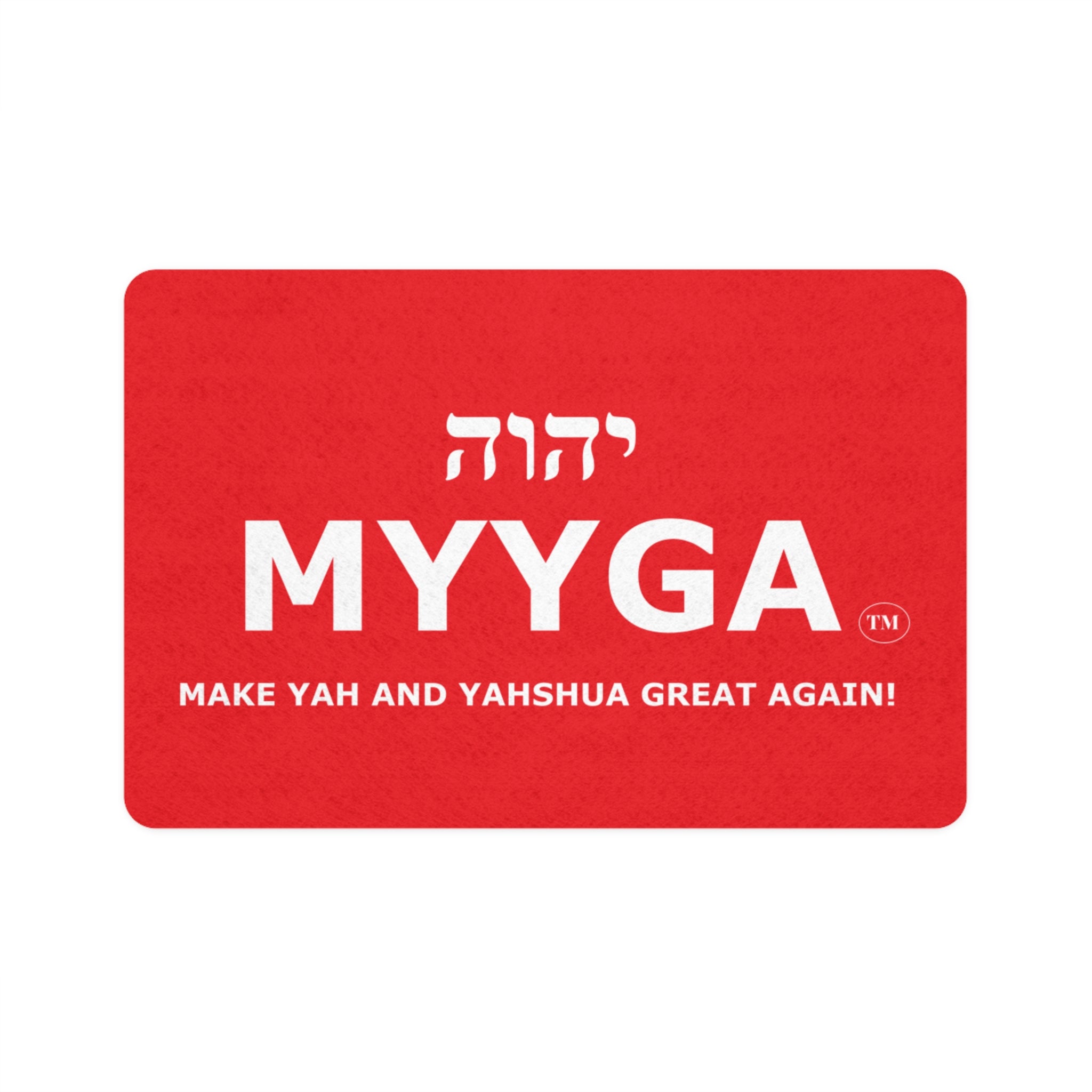 MYYGA - Make Yah And Yeshua Great Again - logo pet food mat | Make Yahweh and Yeshua Great Again placemat