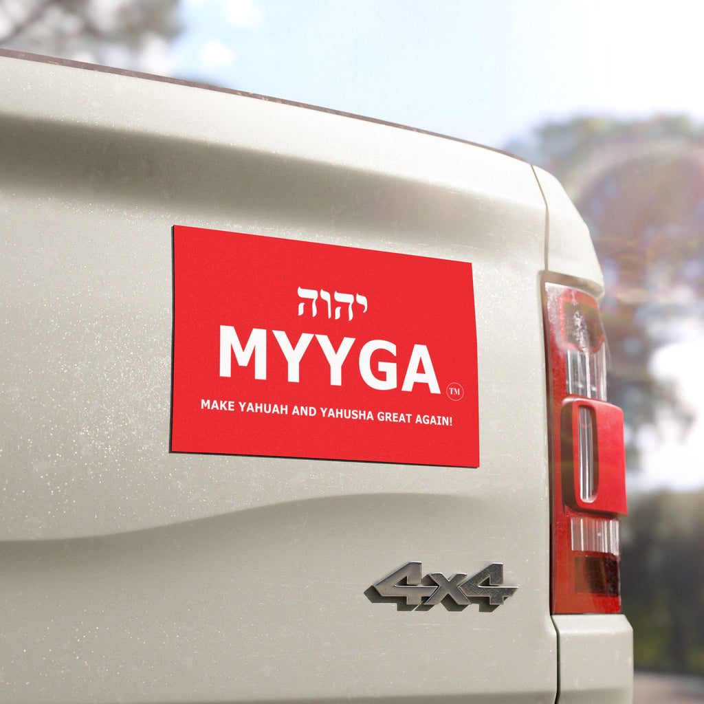 MYYGA - Make Yahuah And Yahusha Great Again - Hebrew Logo Car Magnet |