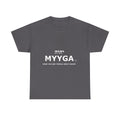 MYYGA - Make Yah And Yahshua Great Again - logo tee | Hebrew lettering graphic shirt