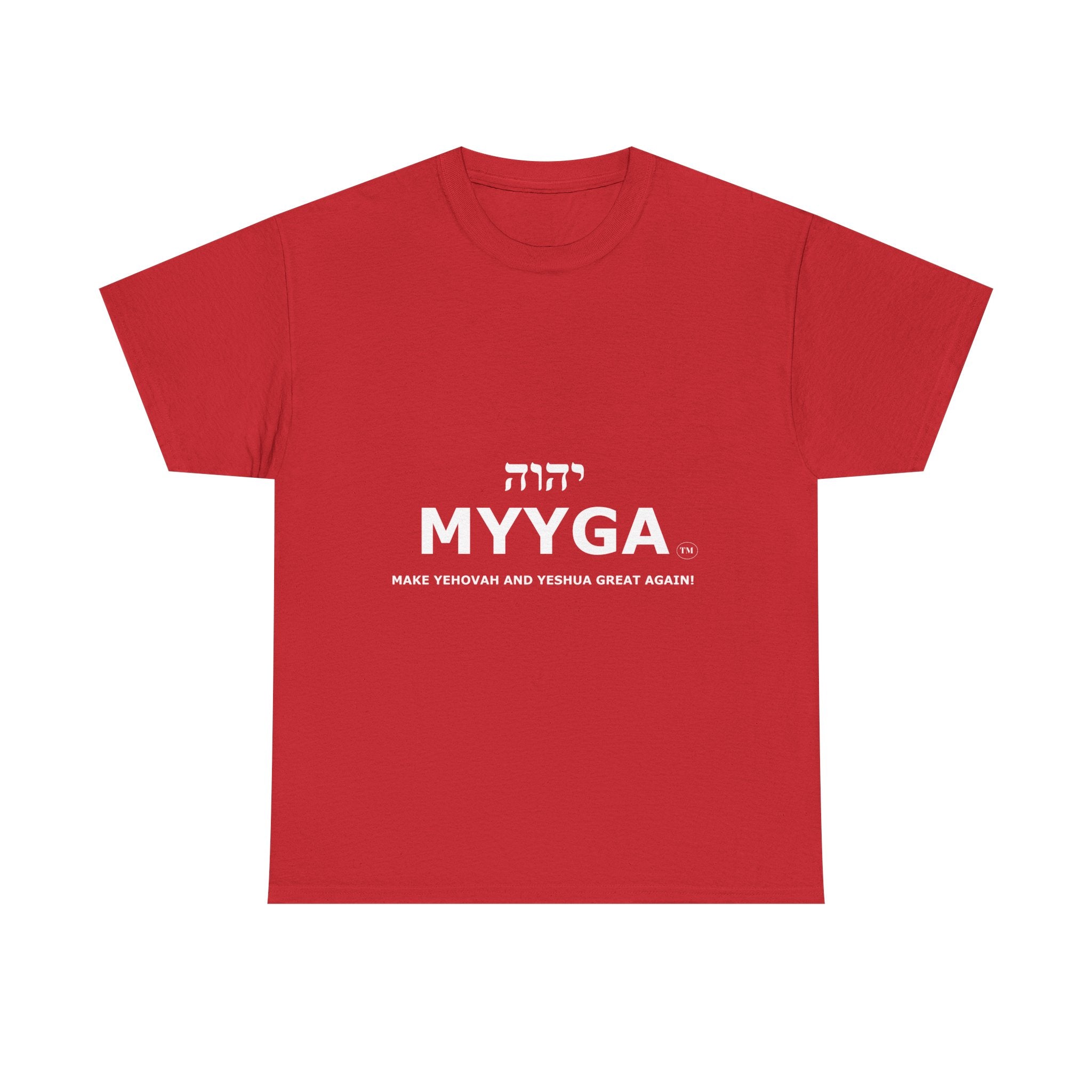 MYYGA - Make Yehovah And Yeshua Great Again - logo tee | Hebrew lettering graphic shirt