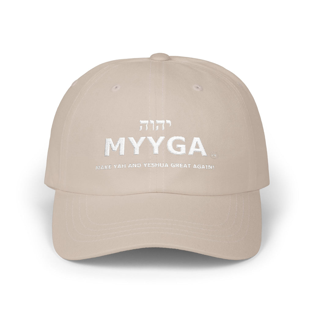 MYYGA - Make Yah And Yahshua Great Again - distressed logo Classic Dad Cap | vintage embroidered baseball hat