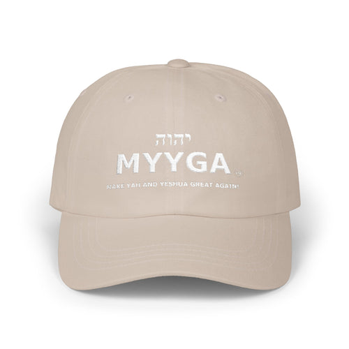 MYYGA - Make Yah And Yahshua Great Again - distressed logo Classic Dad Cap | vintage embroidered baseball hat