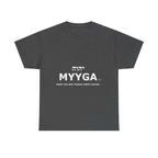 MYYGA - Make Yah And Yahshua Great Again - logo tee | Hebrew lettering graphic shirt