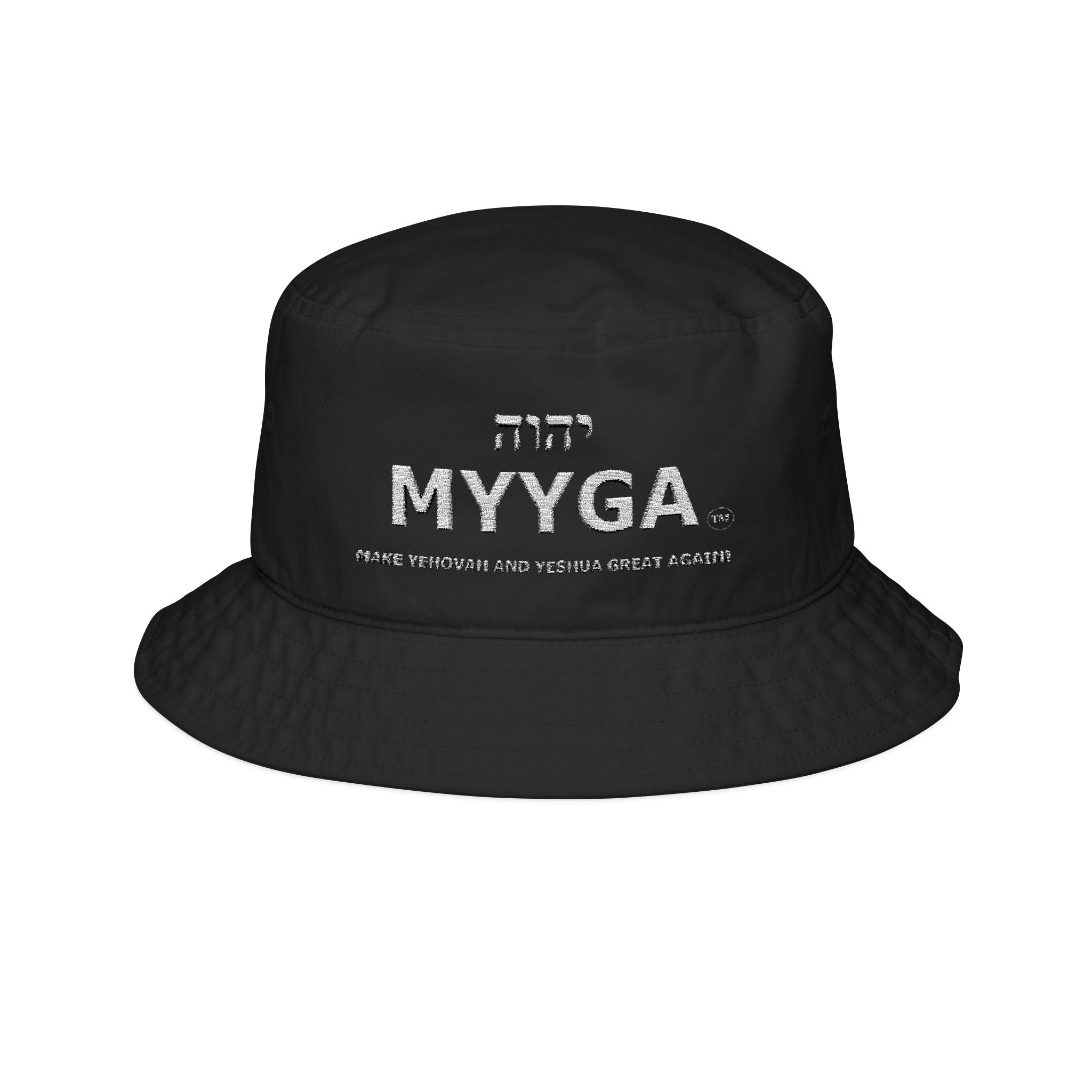 MYYGA - Make Yehovah And Yeshua Great Again - Embroidered Bucket Hat | Distressed Logo, Streetwear