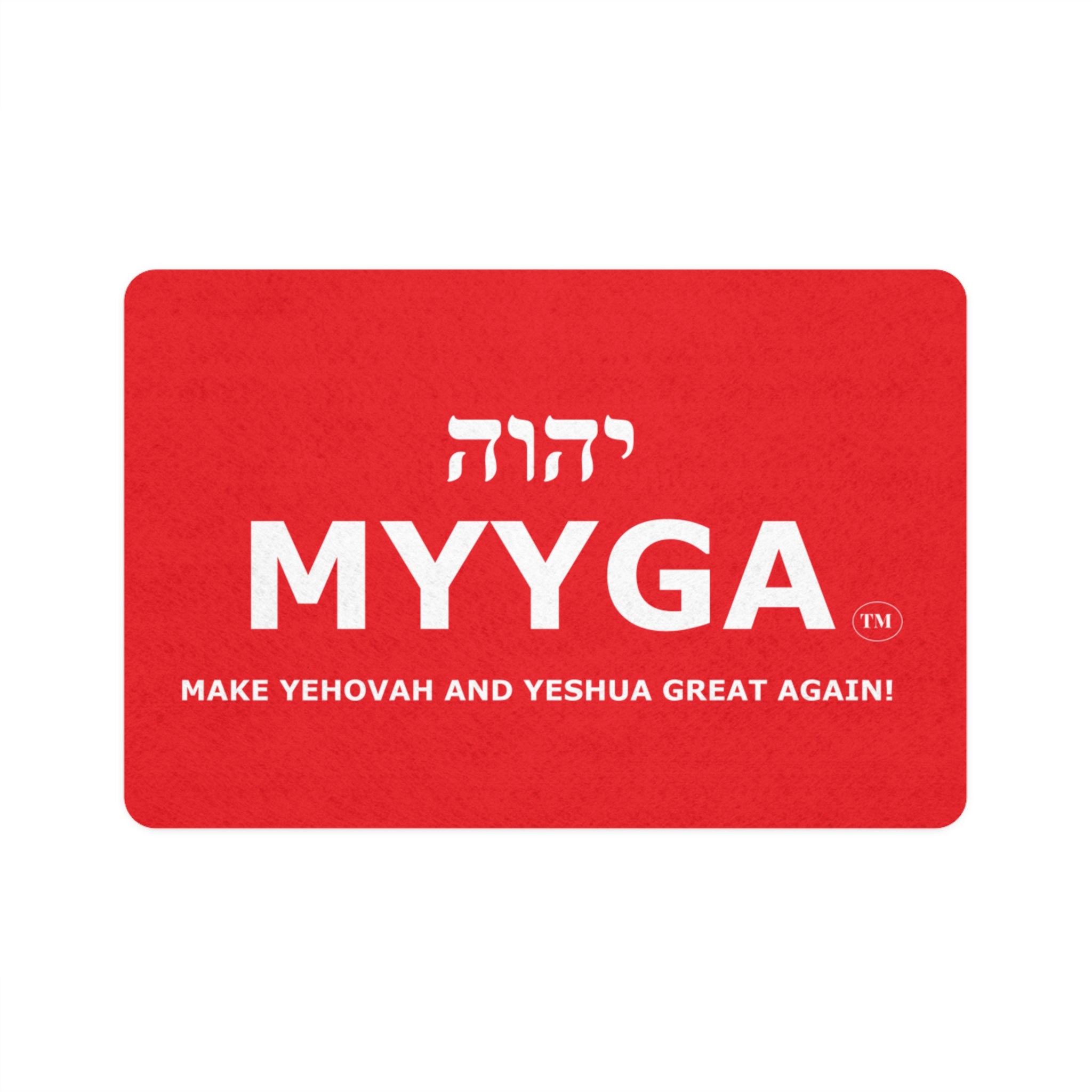MYYGA - Make Yehovah And Yeshua Great Again - logo pet food mat | placemat