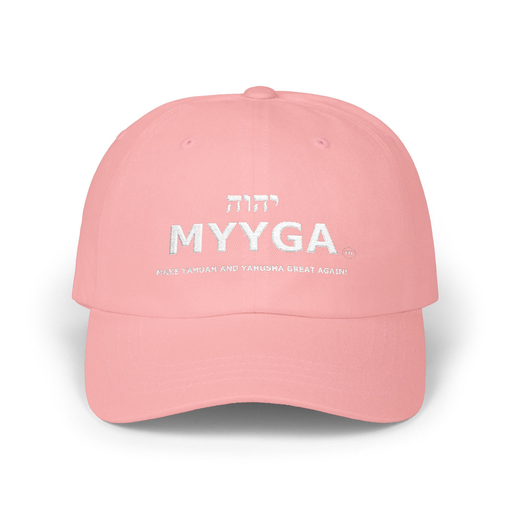 MYYGA - Make Yahuah And Yahusha Great Again - distressed logo Classic Dad Cap | vintage embroidered baseball hat