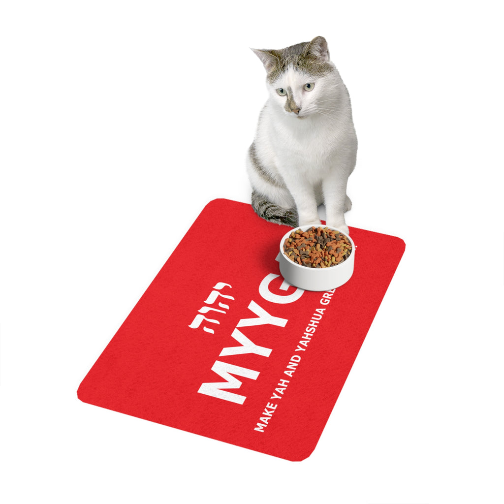 MYYGA - Make Yah And Yeshua Great Again - logo pet food mat | Make Yahweh and Yeshua Great Again placemat