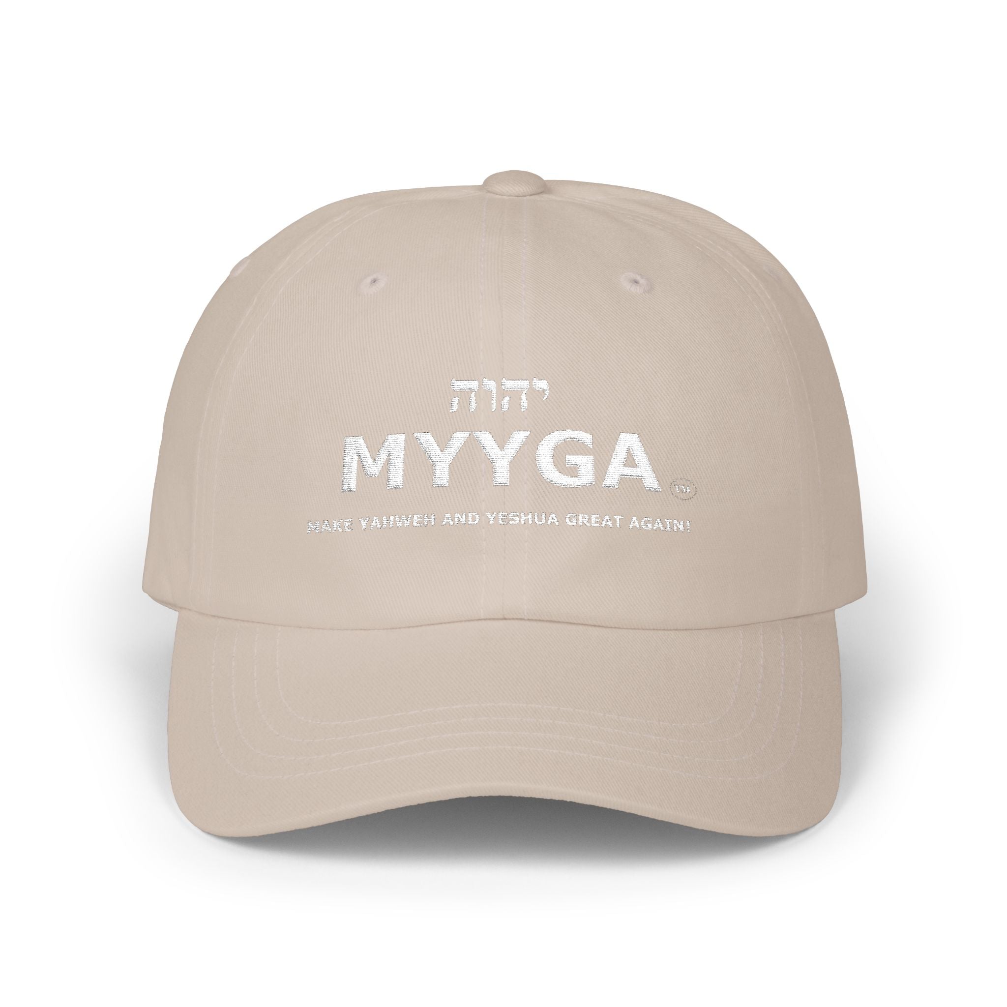 MYYGA - Make Yahweh And Yeshua Great Again - distressed logo Classic Dad Cap | vintage embroidered baseball hat