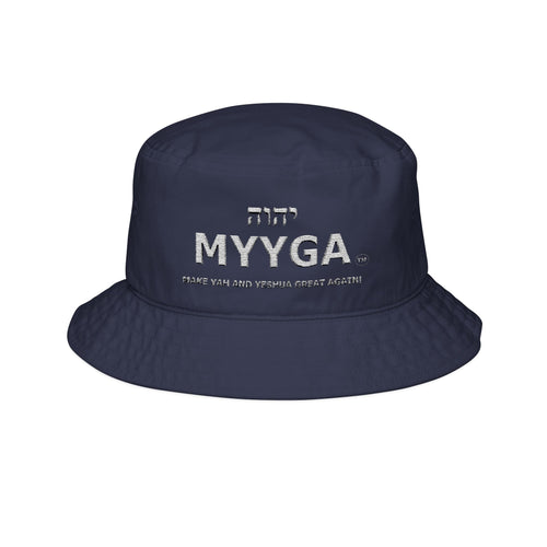 MYYGA - Make Yah And Yahshua Great Again - Embroidered Bucket Hat | Distressed Logo, Streetwear
