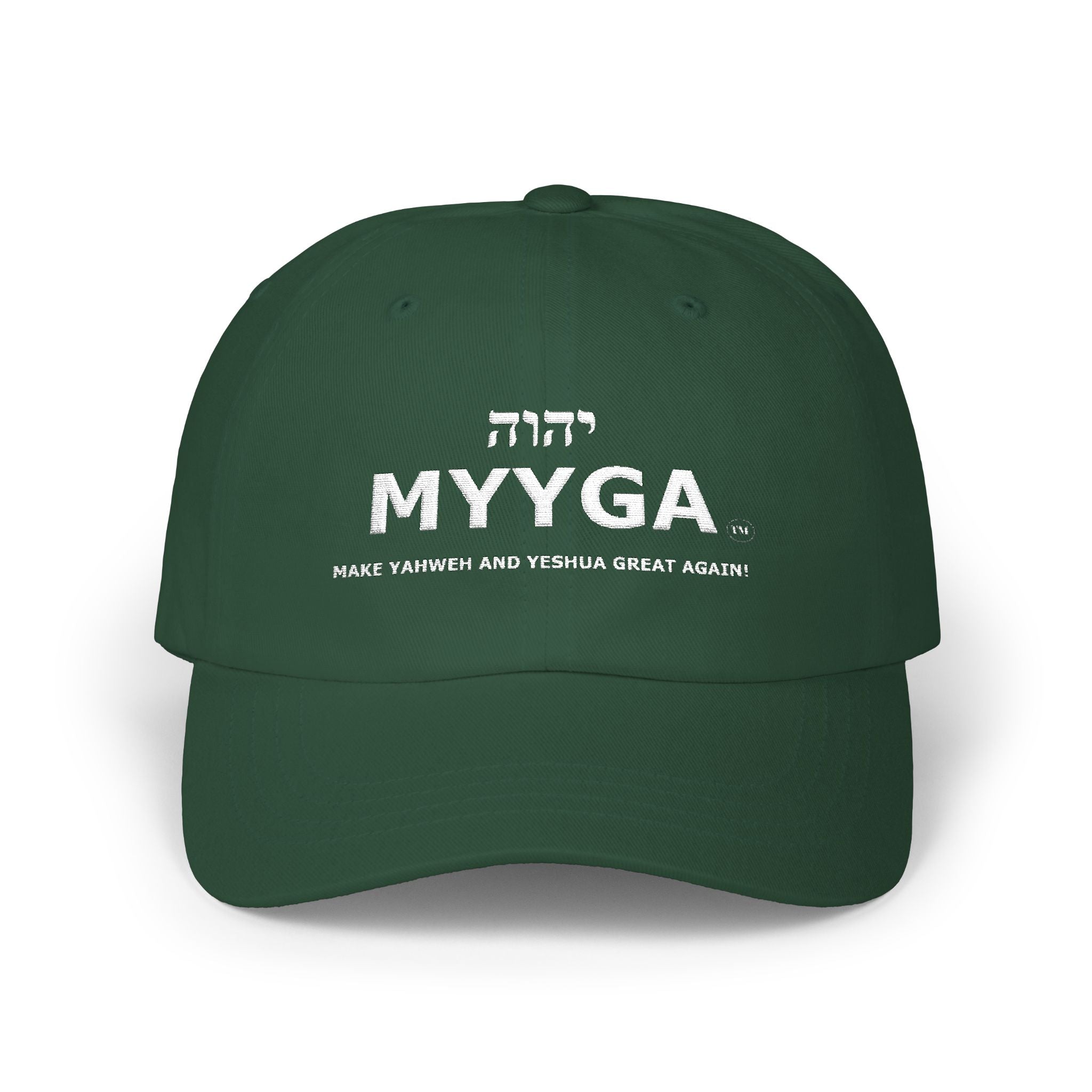 MYYGA - Make Yahweh And Yeshua Great Again - distressed logo Classic Dad Cap | vintage embroidered baseball hat