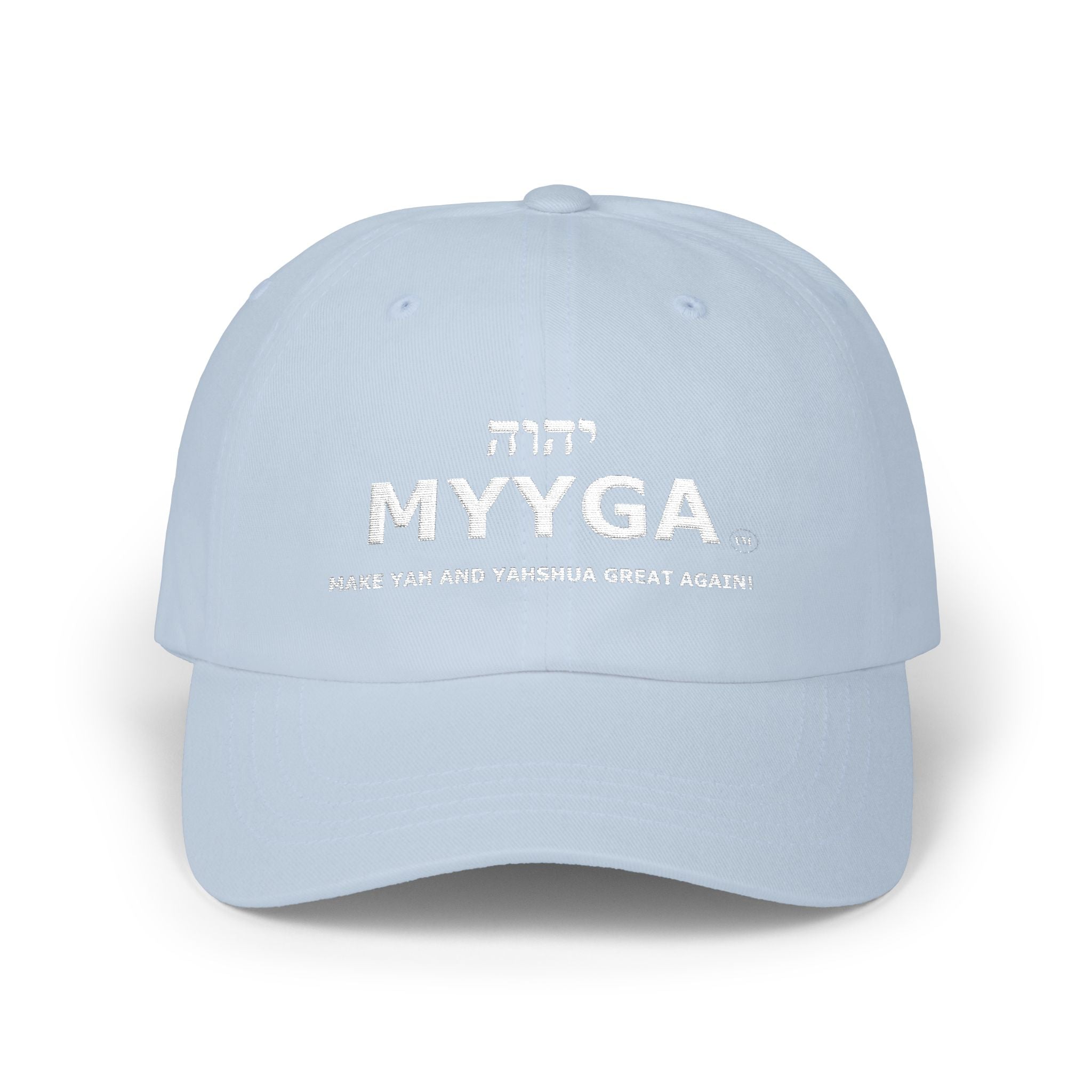 MYYGA - Make Yah And Yeshua Great Again - distressed logo Classic Dad Cap | vintage embroidered baseball hat