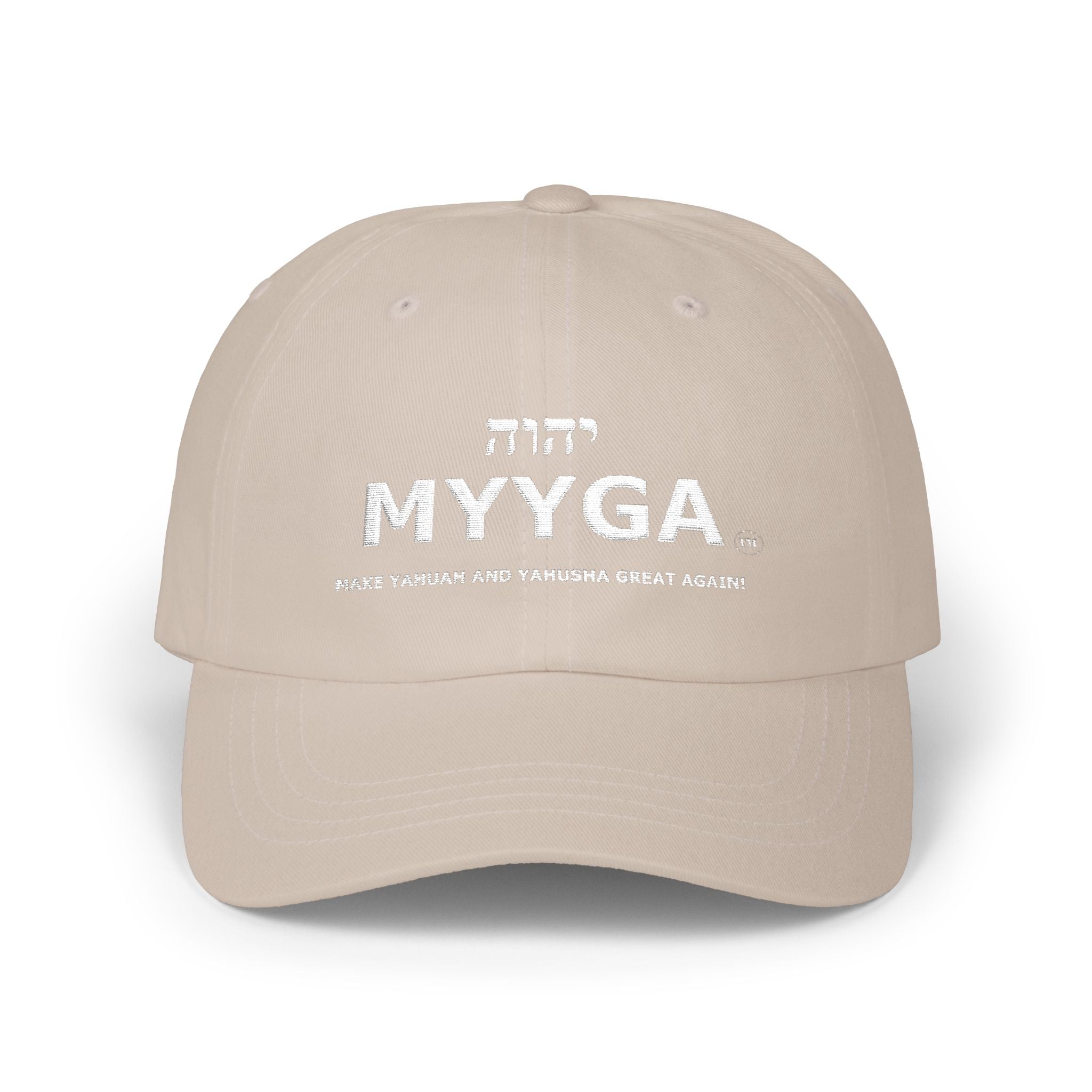 MYYGA - Make Yahuah And Yahusha Great Again - distressed logo Classic Dad Cap | vintage embroidered baseball hat