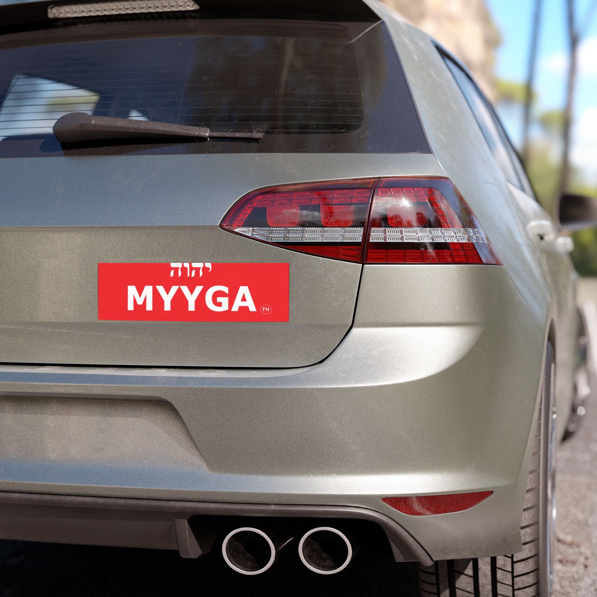 MYYGA - Make Yehovah And Yeshua Great Again - Hebrew Logo Car Magnet |