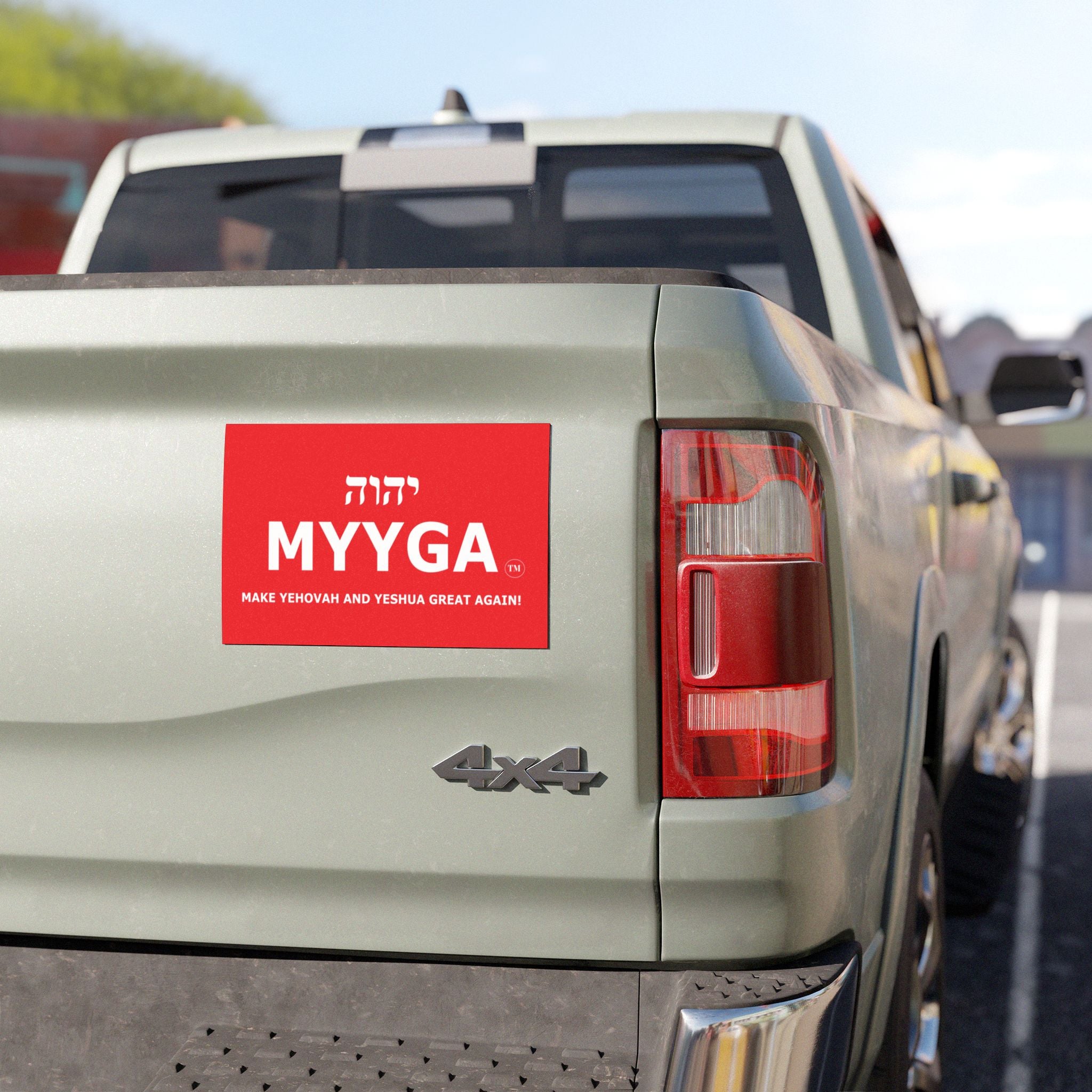 MYYGA - Make Yehovah And Yeshua Great Again - Hebrew Logo Car Magnet |