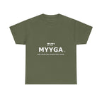 MYYGA - Make Yahuah And Yahusha Great Again - logo tee | Hebrew lettering graphic shirt