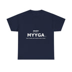 MYYGA - Make Yahweh And Yahshua Great Again - logo tee | Hebrew lettering graphic shirt