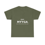 MYYGA - Make Yahweh And Yahshua Great Again - logo tee | Hebrew lettering graphic shirt