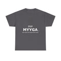 MYYGA - Make Yahuah And Yahusha Great Again - logo tee | Hebrew lettering graphic shirt
