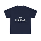 MYYGA - Make Yah And Yahshua Great Again - logo tee | Hebrew lettering graphic shirt