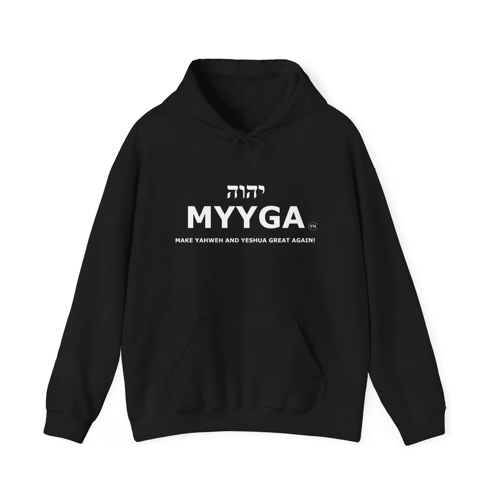 MYYGA - Make Yahweh And Yeshua Great Again - hooded sweatshirt with front design only