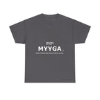 MYYGA - Make Yahweh And Yeshua Great Again - logo tee | Hebrew lettering graphic shirt
