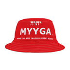 MYYGA - Make Yah And Yeshua Great Again - Solid Red Bucket Hat | All-Over Print Bucket Hat