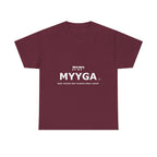 MYYGA - Make Yahuah And Yahusha Great Again - logo tee | Hebrew lettering graphic shirt